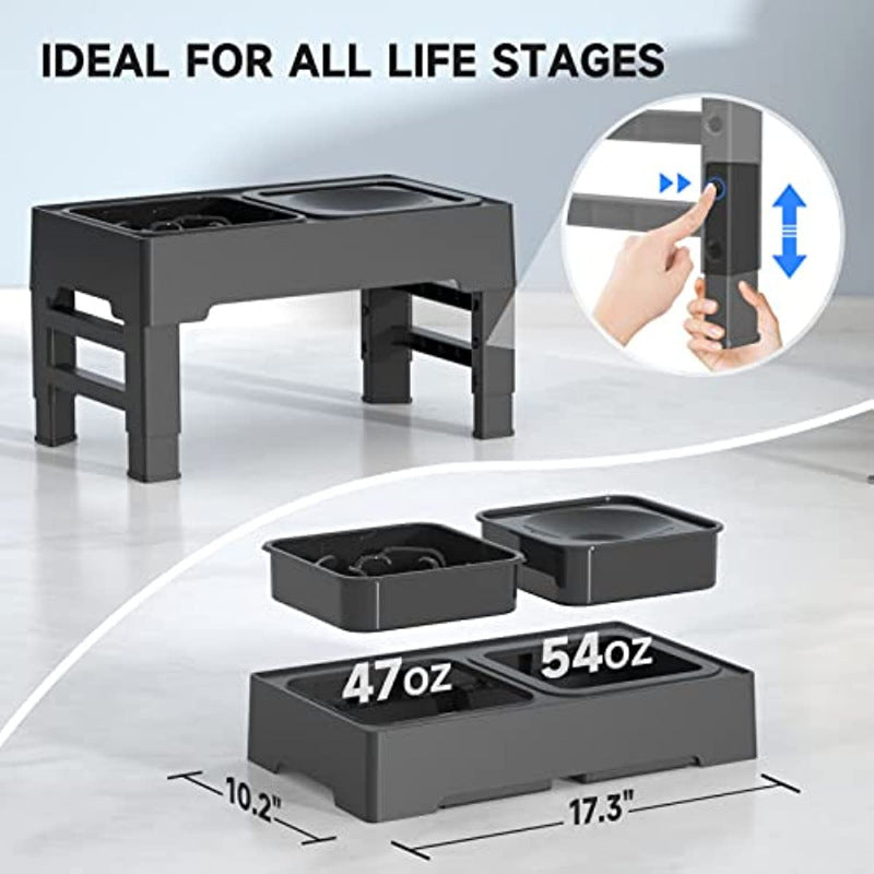 Adjustable Ergonomic Elevated Dog Bowl for More Comfort